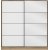 Kapusta garderob med spegeldrr, 180 cm - Brun/vit