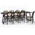 Groupe de salle  manger Edge 3.0 240x90 cm avec 8 chaises en bois courb noir Alicia - Stratifi haute pression noir (HPL)