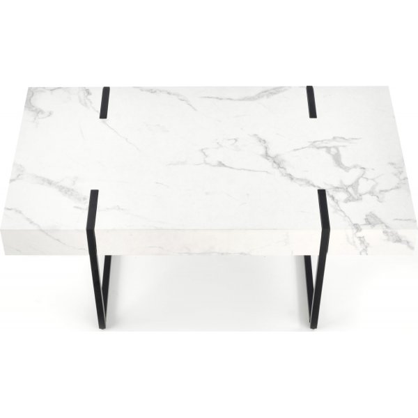 Blanca soffbord 110 x 64 cm - Vit marmor/svart Blanca soffbord 110 x 64 cm - Vit marmor/svart