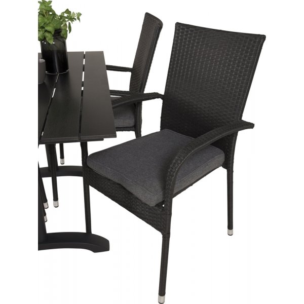 Denver utematgrupp med 4 st Anna stolar - Svart Denver utematgrupp med 4 st Anna stolar - Svart