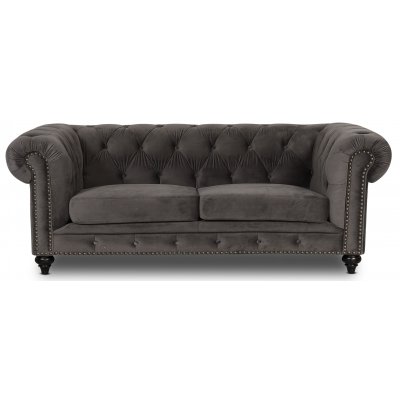 Chesterfield Montgomery 3-sits soffa - Gr sammet