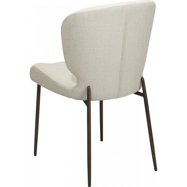 Chaise de salle  manger Glory - Boucl blanc/laiton antique