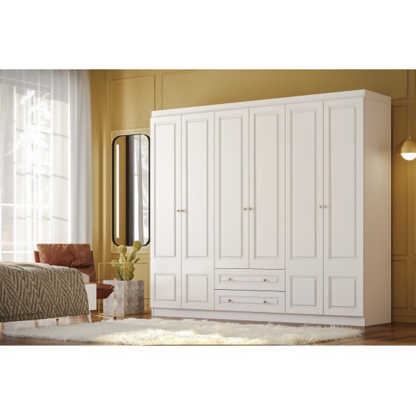 Armoire Inci 210 x 50 x 182 cm - Blanc Armoire Inci 210 x 50 x 182 cm - Blanc
