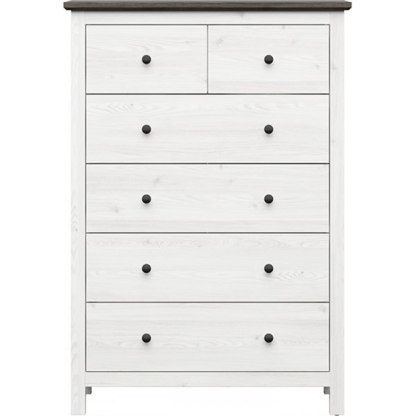 Hesen ladekast 145 cm - Wit/zwart Hesen ladekast 145 cm - Wit/zwart