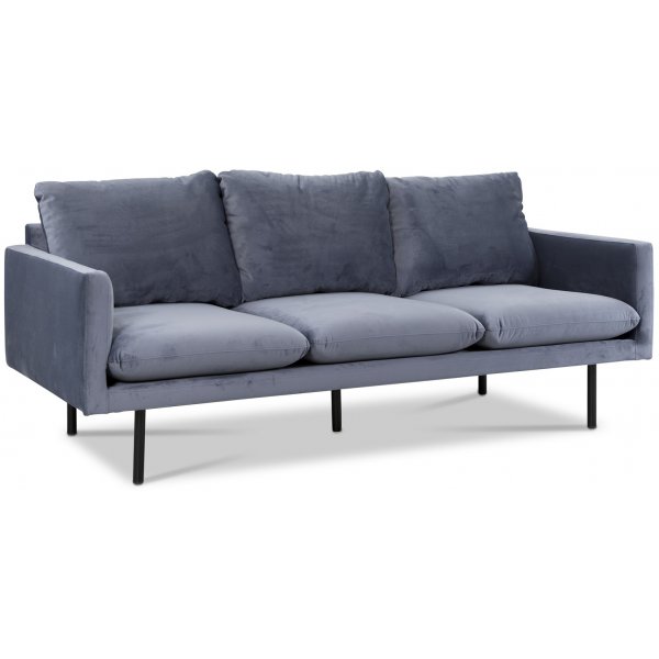 Carolina 3-sits soffa sammet ljusbl