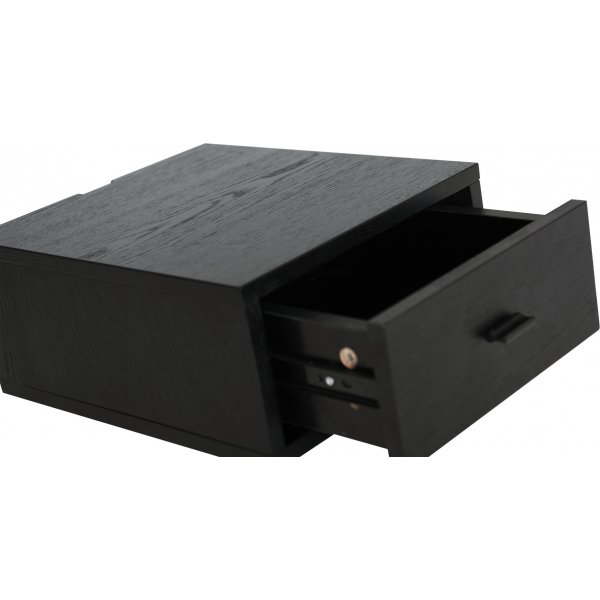 Regal nachtkastje - Zwart gelakt essenfineer