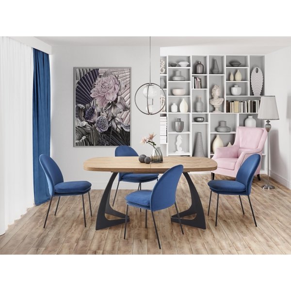 Table à manger Blackhaven 90x160-200 cm - Chêne/noir Table à manger Blackhaven 90x160-200 cm - Chêne/noir