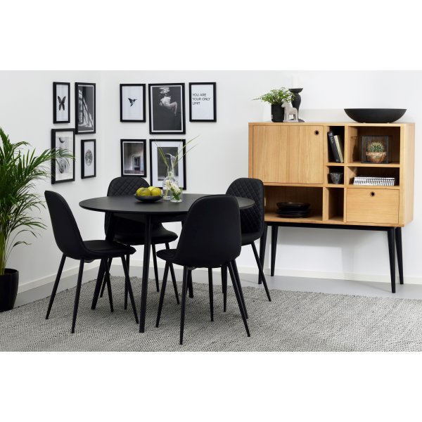 Vienna highboard - Ek/svart Vienna highboard - Ek/svart