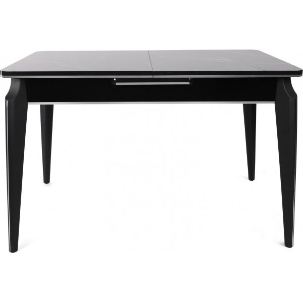 Table à manger Estrela 120-180 x 79 cm - Noir/argent Table à manger Estrela 120-180 x 79 cm - Noir/argent