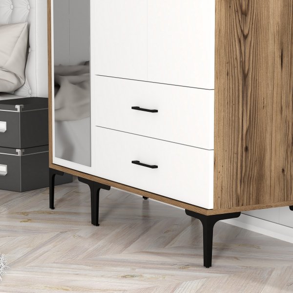 Kumsal garderob 8 Valnt/vit