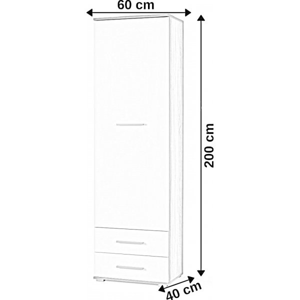 Armoire Abdel blanche 200x60 cm Armoire Abdel blanche 200x60 cm
