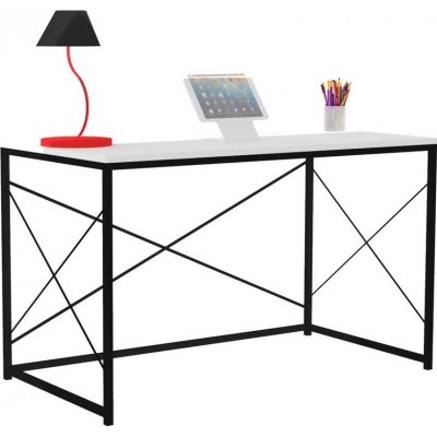 Work skrivbord 121x60 cm - Vit/svart