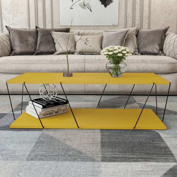 Table basse Labranda 120 x 50 cm - Jaune/noir Table basse Labranda 120 x 50 cm - Jaune/noir