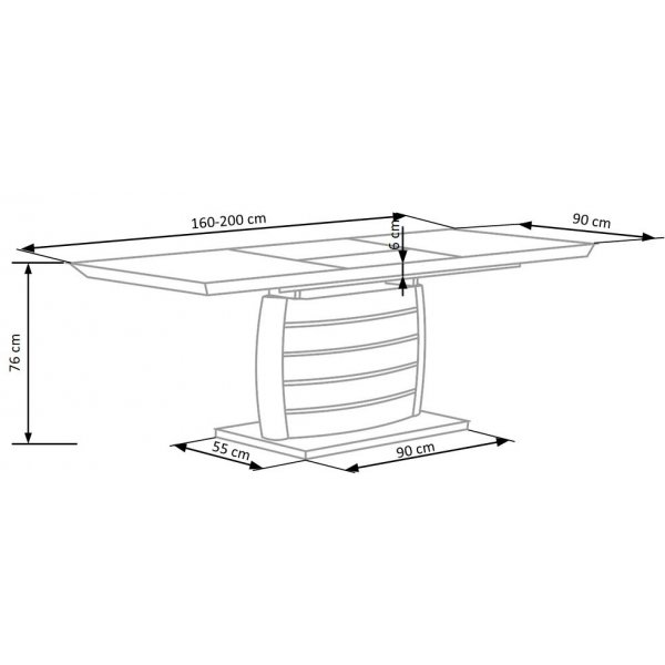 Birgitta förlängningsbart matbord 160-200 cm i vit högglans Birgitta förlängningsbart matbord 160-200 cm i vit högglans