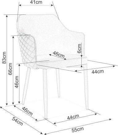 Chaise de salle  manger Haylee - Velours bleu
