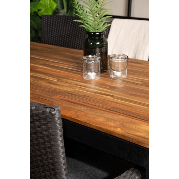 Bois utematgrupp med 6 st Malin stolar - Svart/Gr/Natur