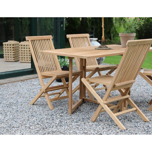 Saltö utematgrupp klaffbord med 4 st matstolar - Teak Saltö utematgrupp klaffbord med 4 st matstolar - Teak