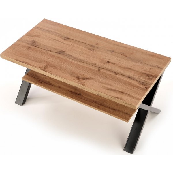 Table basse Kasady pieds croisés 120 cm - Chêne Wotan/noir Table basse Kasady pieds croisés 120 cm - Chêne Wotan/noir