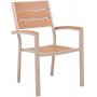 Matgrupp 6 stolar och matbord 205 x 90 cm beige/ek - Las Vegas