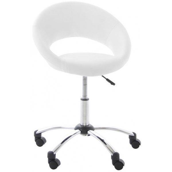 Plump skrivbordsstol vit PU