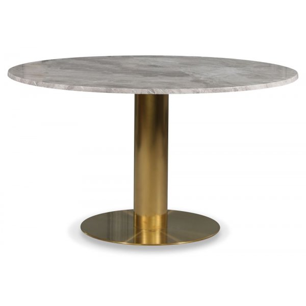 Empire matbord - Silver Diana marmor Ø130 cm / Borstad mässing