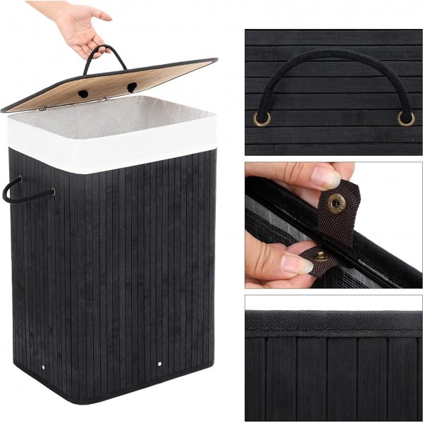 Panier à linge Carolin 72 l - Noir Panier à linge Carolin 72 l - Noir