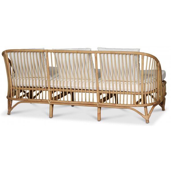 Baboo 3-zits rotan bank met kussens - Naturel Baboo 3-zits rotan bank met kussens - Naturel