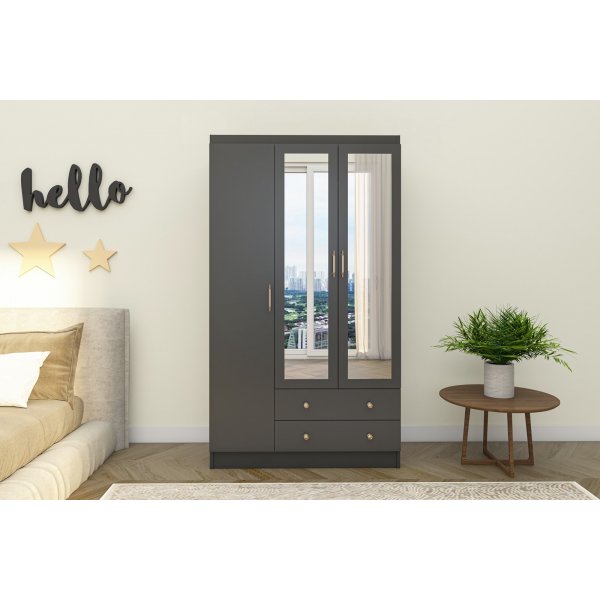 Lavinia garderob 105 x 50 x 210 cm - Antracit Lavinia garderob 105 x 50 x 210 cm - Antracit