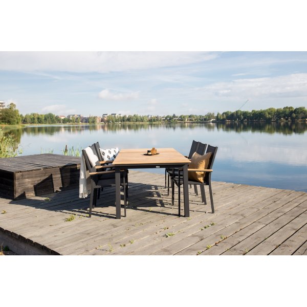 Mexico bord 180 x 90 cm - Teak/svart