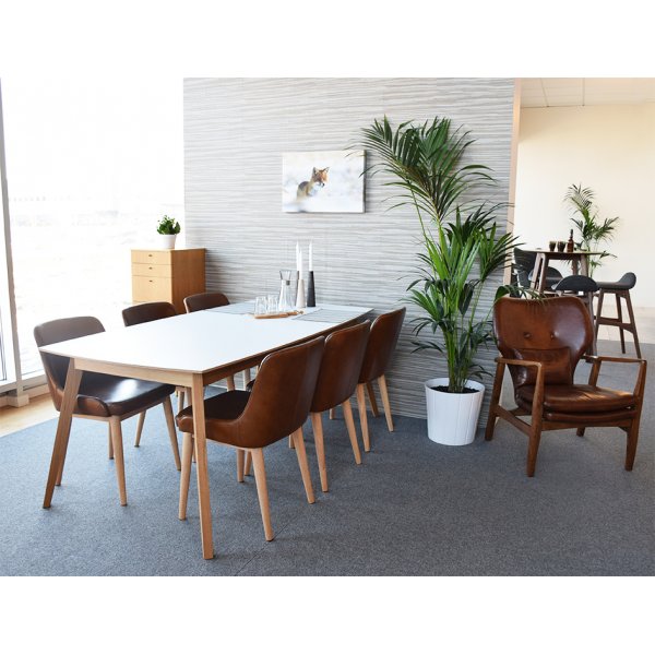 Millie frlngningsbart matbord 195-245 cm - ek / vit