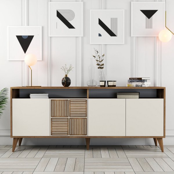 Buffet Milan 180 cm - Noyer/crme