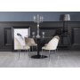 Plaza matgrupp, marmorbord med 4 st Plaza sammetsstolar - Beige/Gr/Svart