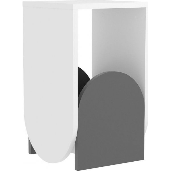 Nun sidobord 32 x 32 cm - Vit/antracit Nun sidobord 32 x 32 cm - Vit/antracit