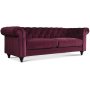 Royal Chesterfield 3-sits soffa Bordeaux sammet