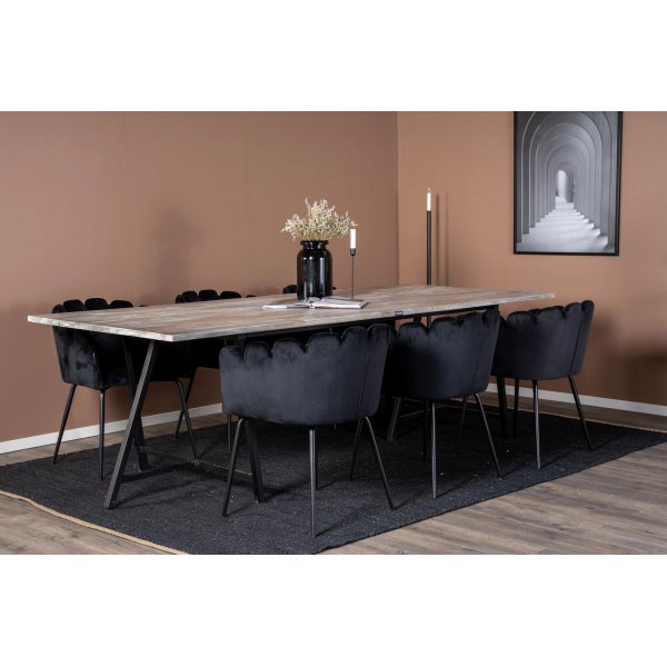 Table ā manger Kvarnåsen 250 cm - Teck/noir Table ā manger Kvarnåsen 250 cm - Teck/noir