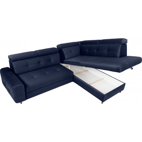 Matras hrnbddsoffa med ppet avslut hger - Bl