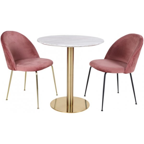 Bolzano Matbord - Marmorimitation/mssing - 90