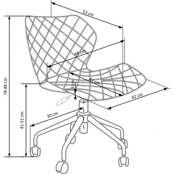 Chaise de bureau Albana - Noir/turquoise Chaise de bureau Albana - Noir/turquoise