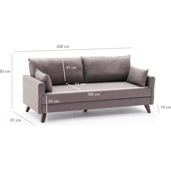 Bddsoffa Bella - Brun