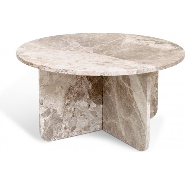 Table basse ronde en marbre Level 85 cm - Gris beige