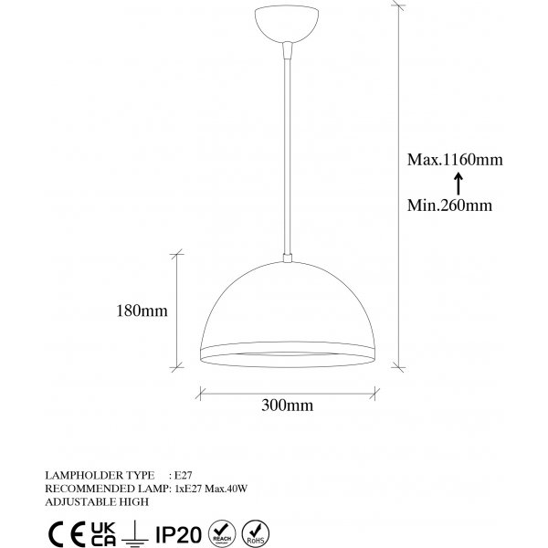 Plafonnier Fender 11536 - Noir/or Plafonnier Fender 11536 - Noir/or