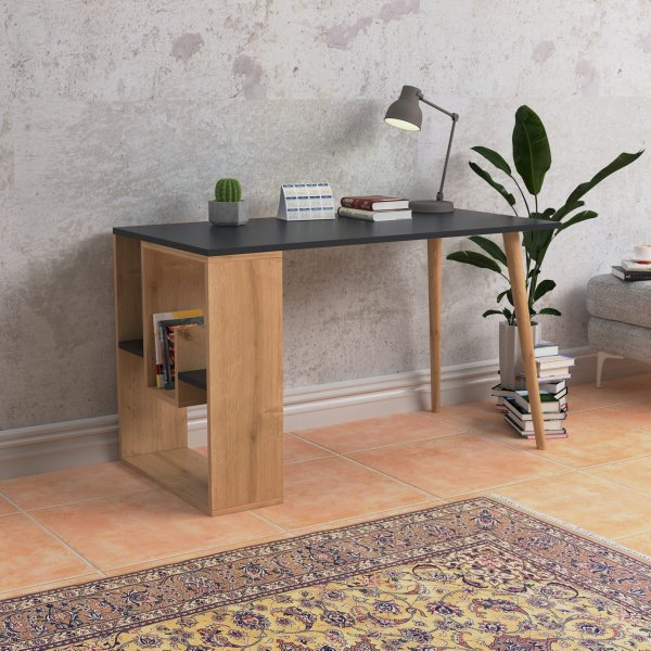 Sally skrivbord 120x60 cm - Antracit/ek Sally skrivbord 120x60 cm - Antracit/ek