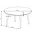 Belagio matbord runt 120 cm - Vit marmor/svart