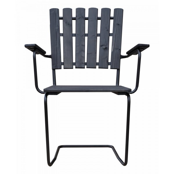 Utestol Vaxholm i fjderstl - Svart + Textilskydd fr utembler