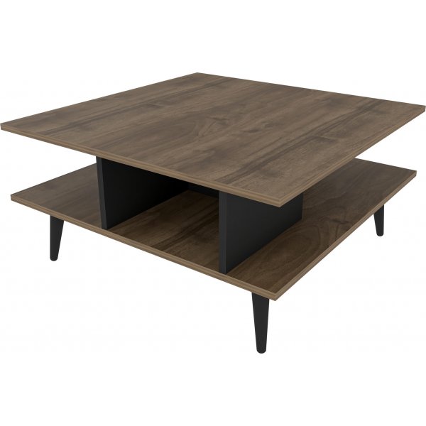 Table basse Akya 89 x 89 cm - Noyer/noir Table basse Akya 89 x 89 cm - Noyer/noir
