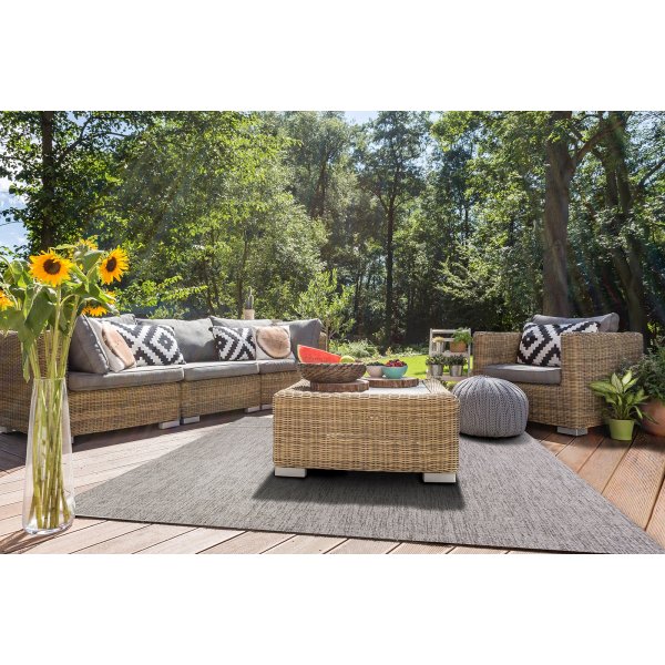 Capri plat geweven vloerkleed Grijs