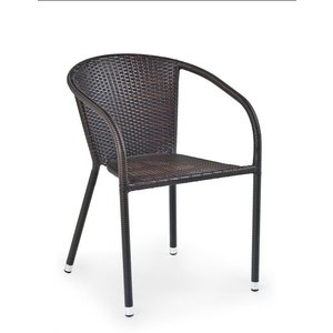Malik cafèstol - Mörkbrun konstrotting + Möbelvårdskit för textilier