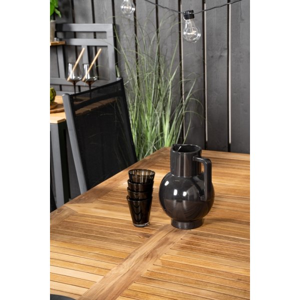 Panama utematgrupp med 8 st Break stolar - Svart/Natur Panama utematgrupp med 8 st Break stolar - Svart/Natur