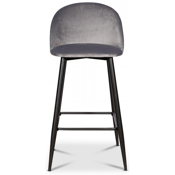 Giovani Velvet barstol - Grå sammet / Svarta ben Giovani Velvet barstol - Grå sammet / Svarta ben