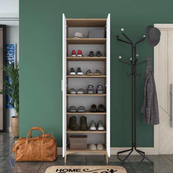 Meuble à chaussures Esa - Noyer/blanc Meuble à chaussures Esa - Noyer/blanc